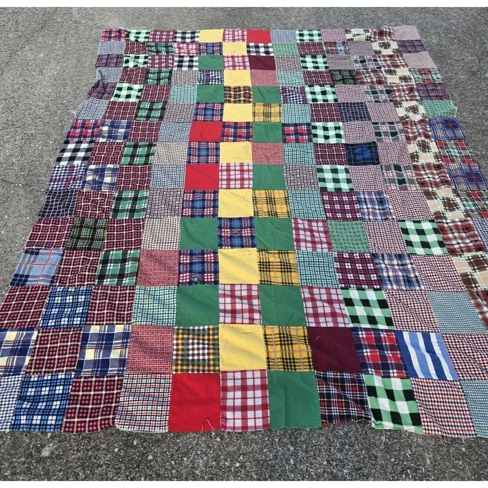Patch HandquiltedTop 68x79 Inches With Flaws
